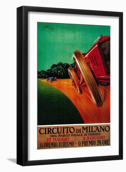 Circuito Di Milano Vintage Poster - Europe-Lantern Press-Framed Art Print