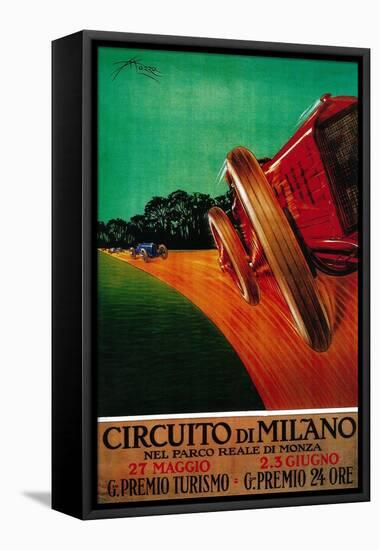 Circuito Di Milano Vintage Poster - Europe-Lantern Press-Framed Stretched Canvas