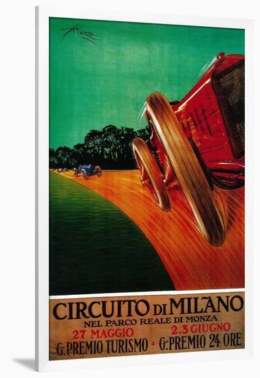 Circuito Di Milano Vintage Poster - Europe-Lantern Press-Framed Art Print