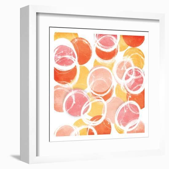 Circular Abstract Blush Orange-OnRei-Framed Art Print