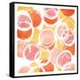 Circular Abstract Blush Orange-OnRei-Framed Stretched Canvas