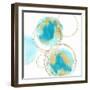 Circular Aqua and Gold I-Natalie Harris-Framed Art Print