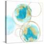 Circular Aqua and Gold I-Natalie Harris-Stretched Canvas