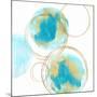 Circular Aqua and Gold I-Natalie Harris-Mounted Art Print