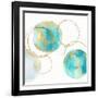Circular Aqua and Gold II-Natalie Harris-Framed Art Print