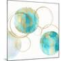 Circular Aqua and Gold II-Natalie Harris-Mounted Art Print