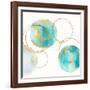 Circular Aqua and Gold II-Natalie Harris-Framed Art Print