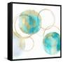 Circular Aqua and Gold II-Natalie Harris-Framed Stretched Canvas