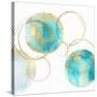 Circular Aqua and Gold II-Natalie Harris-Stretched Canvas