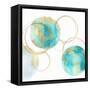 Circular Aqua and Gold II-Natalie Harris-Framed Stretched Canvas