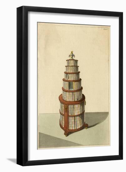 Circular Bookcase-null-Framed Art Print