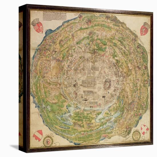 Circular Map of Vienna During the Turkish Siege, 1530-null-Stretched Canvas