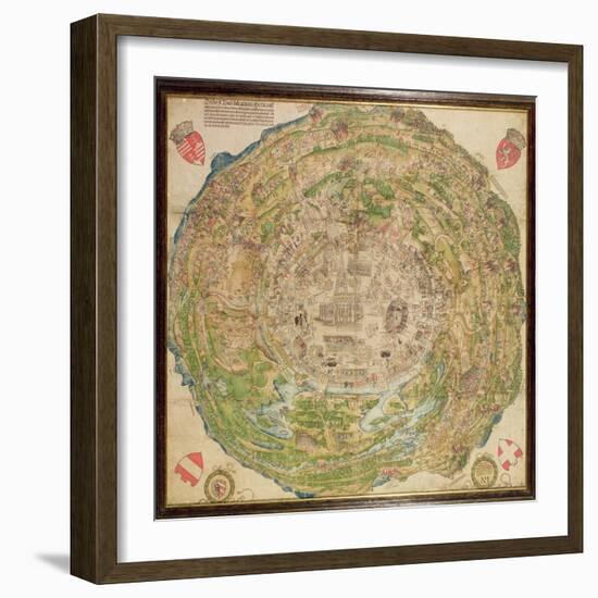 Circular Map of Vienna During the Turkish Siege, 1530-null-Framed Giclee Print