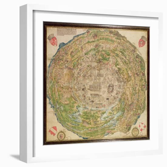 Circular Map of Vienna During the Turkish Siege, 1530-null-Framed Giclee Print