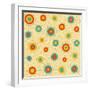 Circular Pattern In Retro Colors-vectorikart-Framed Art Print