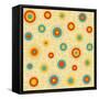 Circular Pattern In Retro Colors-vectorikart-Framed Stretched Canvas