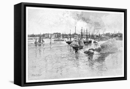 Circular Quay, Sydney Harbour, New South Wales, Australia, 1886-J Hellawell-Framed Stretched Canvas