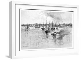 Circular Quay, Sydney Harbour, New South Wales, Australia, 1886-J Hellawell-Framed Giclee Print