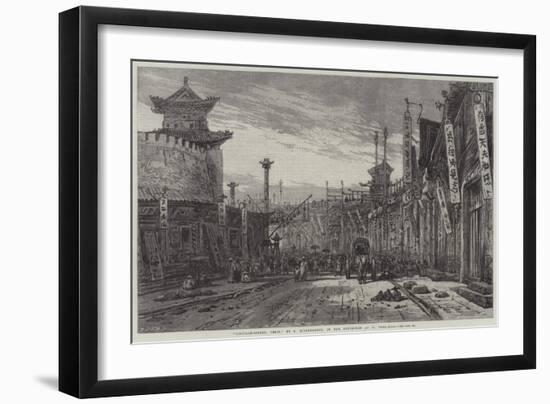 Circular-Street, Pekin-Eduard Hildebrandt-Framed Premium Giclee Print