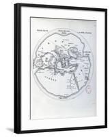 Circular World Map-null-Framed Giclee Print