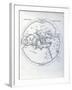 Circular World Map-null-Framed Giclee Print