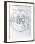 Circular World Map-null-Framed Giclee Print