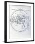 Circular World Map-null-Framed Giclee Print