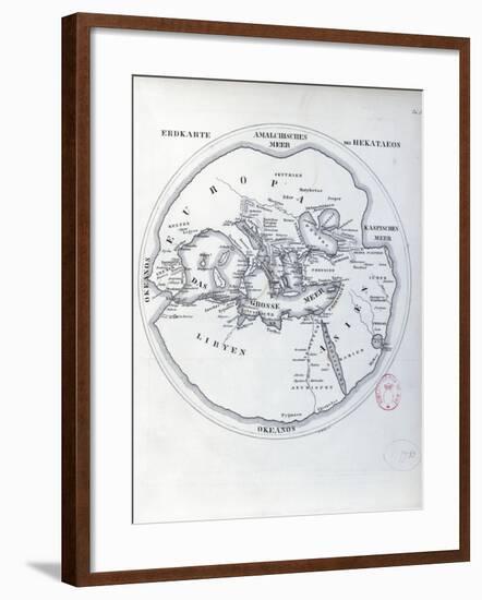 Circular World Map-null-Framed Giclee Print