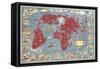 Circumpolar Map of World-null-Framed Stretched Canvas