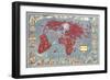 Circumpolar Map of World-null-Framed Art Print