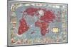 Circumpolar Map of World-null-Mounted Art Print