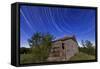 Circumpolar Star Trails Above an Old Farmhouse in Alberta, Canada-null-Framed Stretched Canvas