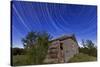 Circumpolar Star Trails Above an Old Farmhouse in Alberta, Canada-null-Stretched Canvas