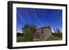 Circumpolar Star Trails Above an Old Farmhouse in Alberta, Canada-null-Framed Photographic Print