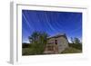 Circumpolar Star Trails Above an Old Farmhouse in Alberta, Canada-null-Framed Photographic Print