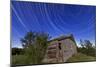 Circumpolar Star Trails Above an Old Farmhouse in Alberta, Canada-null-Mounted Photographic Print