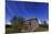 Circumpolar Star Trails Above an Old Farmhouse in Alberta, Canada-null-Mounted Photographic Print