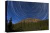 Circumpolar Stars Trails over Castle Mountain in Banff National Park, Canada-null-Stretched Canvas