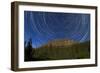 Circumpolar Stars Trails over Castle Mountain in Banff National Park, Canada-null-Framed Photographic Print