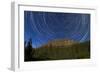 Circumpolar Stars Trails over Castle Mountain in Banff National Park, Canada-null-Framed Photographic Print