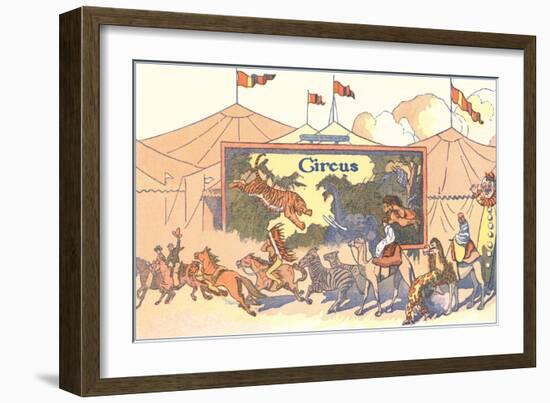 Circus Animals-null-Framed Art Print