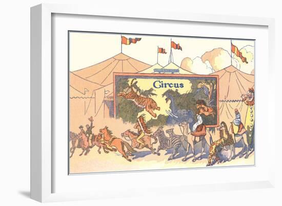 Circus Animals-null-Framed Art Print