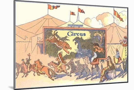 Circus Animals-null-Mounted Art Print