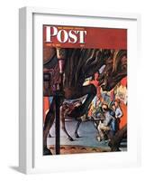 "Circus Artist" Saturday Evening Post Cover, May 3,1947-Norman Rockwell-Framed Giclee Print