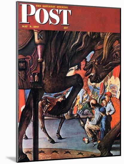 "Circus Artist" Saturday Evening Post Cover, May 3,1947-Norman Rockwell-Mounted Giclee Print