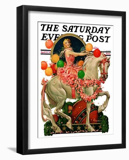 "Circus Bareback Rider," Saturday Evening Post Cover, April 25, 1931-Elbert Mcgran Jackson-Framed Giclee Print