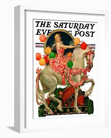 "Circus Bareback Rider," Saturday Evening Post Cover, April 25, 1931-Elbert Mcgran Jackson-Framed Giclee Print