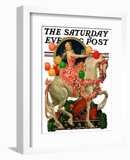 "Circus Bareback Rider," Saturday Evening Post Cover, April 25, 1931-Elbert Mcgran Jackson-Framed Giclee Print