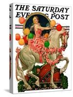 "Circus Bareback Rider," Saturday Evening Post Cover, April 25, 1931-Elbert Mcgran Jackson-Stretched Canvas