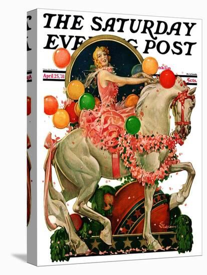 "Circus Bareback Rider," Saturday Evening Post Cover, April 25, 1931-Elbert Mcgran Jackson-Stretched Canvas